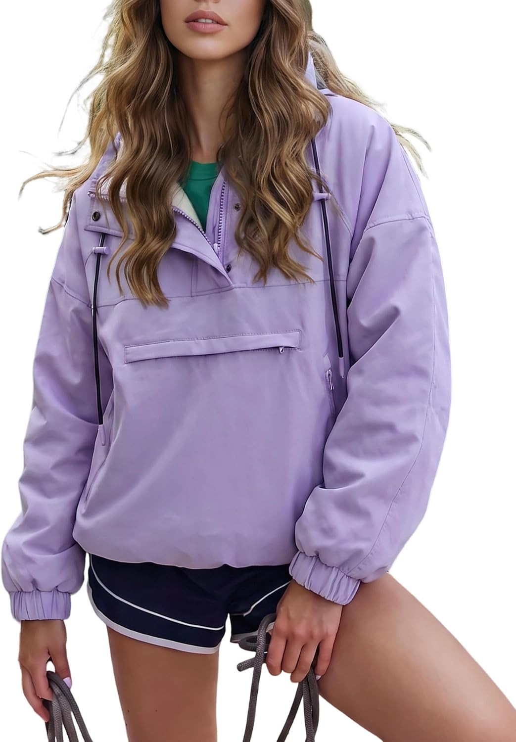 UANEO Women's Half Zip Pullover Jacket Windproof Fleece Lined Outwear | Amazon (US)
