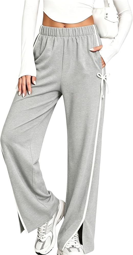 MINSURE Baggy Wide Leg Sweatpants Y2K Elastic Waist Casual Pants | Amazon (US)