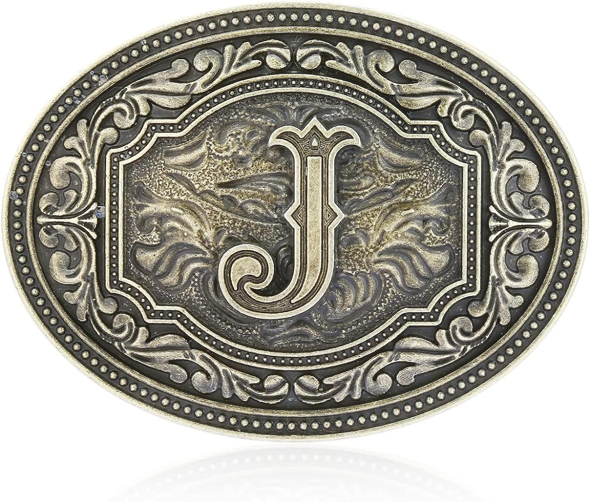 Btilasif Western Belt Buckle Initial Letters ABCDEFG to Z Cowboy Rodeo Belt Buckle for Men Women ... | Amazon (US)