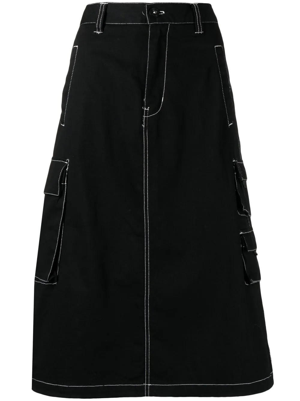 CHOCOOLATE contrast-stitch Midi Cargo Skirt - Farfetch | Farfetch Global