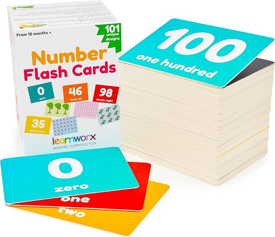 Number Flash Cards for Toddlers - Counting Flashcards Numbers 0 – 100 | 101 Cards – Learn Num... | Amazon (US)