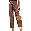 SySea Womens High Waisted Leopard Print Palazzo Pants Belted Wide Leg Long Trousers with Pockets | Amazon (US)