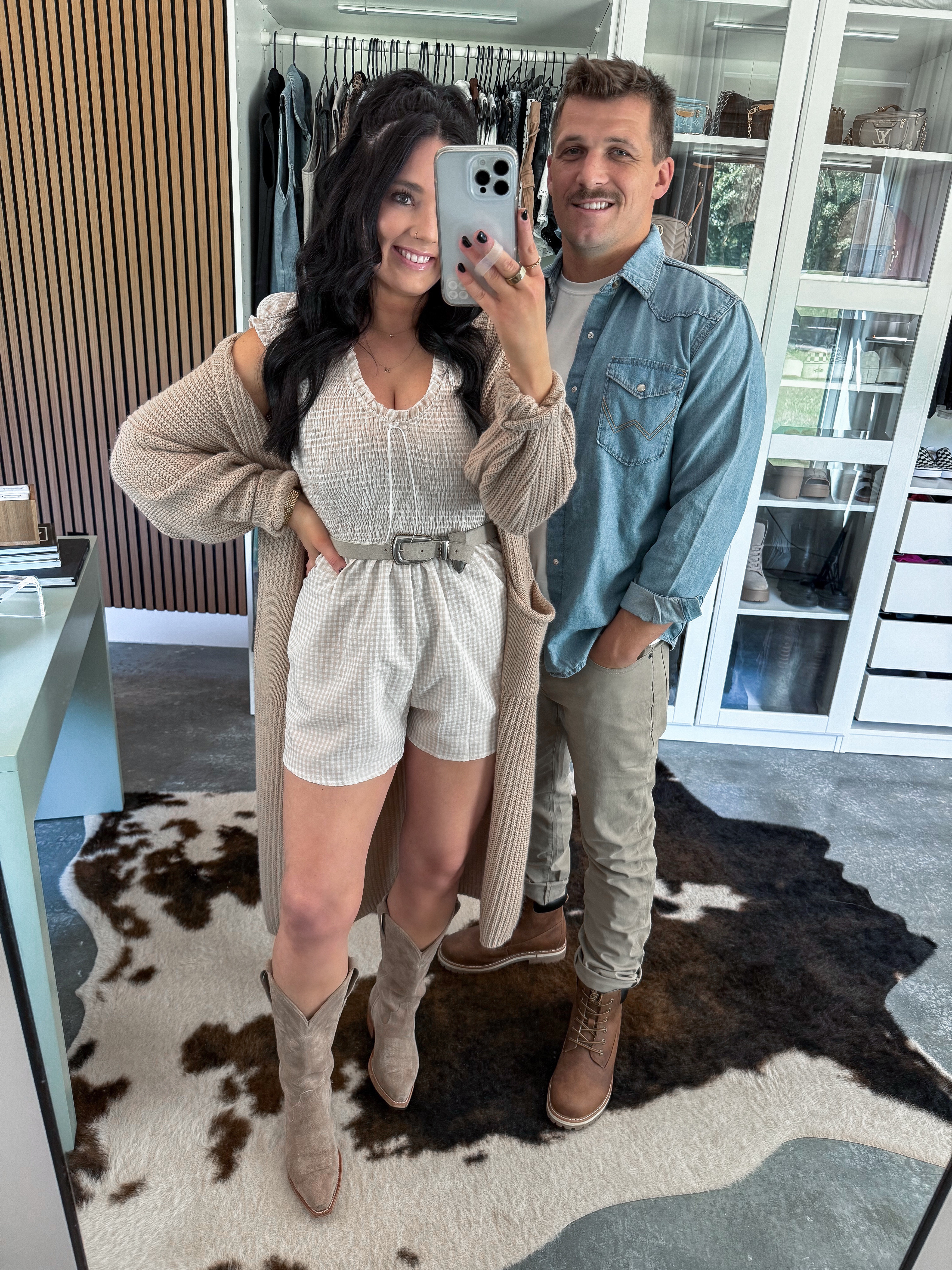 Neutral Fall Outfit for Couples 🍁

Me 👇🏼
Romper - small
Belt - small
Cardigan - small (khaki color)

*Dan is wearing the lake wash option in the denim top! 

If you're looking for a last minute fall photoshoot outfit or even something simple for Thanksgiving - these looks are perfect! 🤍 

 #LTKFindsUnder50 #LTKShoeCrush #LTKMens