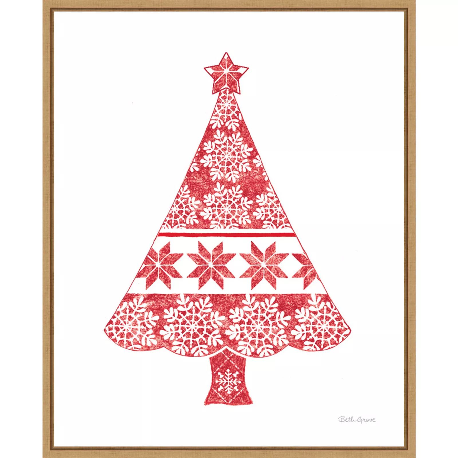 Amanti Art Nordic Holiday Christmas Tree Framed Canvas Wall Art, Brown, 20X16 | Kohl's