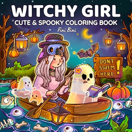 Witchy Girl Cute & Spooky Coloring Book: 40 Cozy Halloween Illustrations with Ghost Cuties, Littl... | Amazon (US)