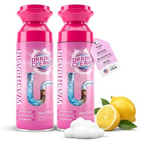 Foaming Drain Cleaner, Powerful Sink Drain Cleaner Foam That Clears Hair & Eliminates Odors, Fast... | Amazon (US)