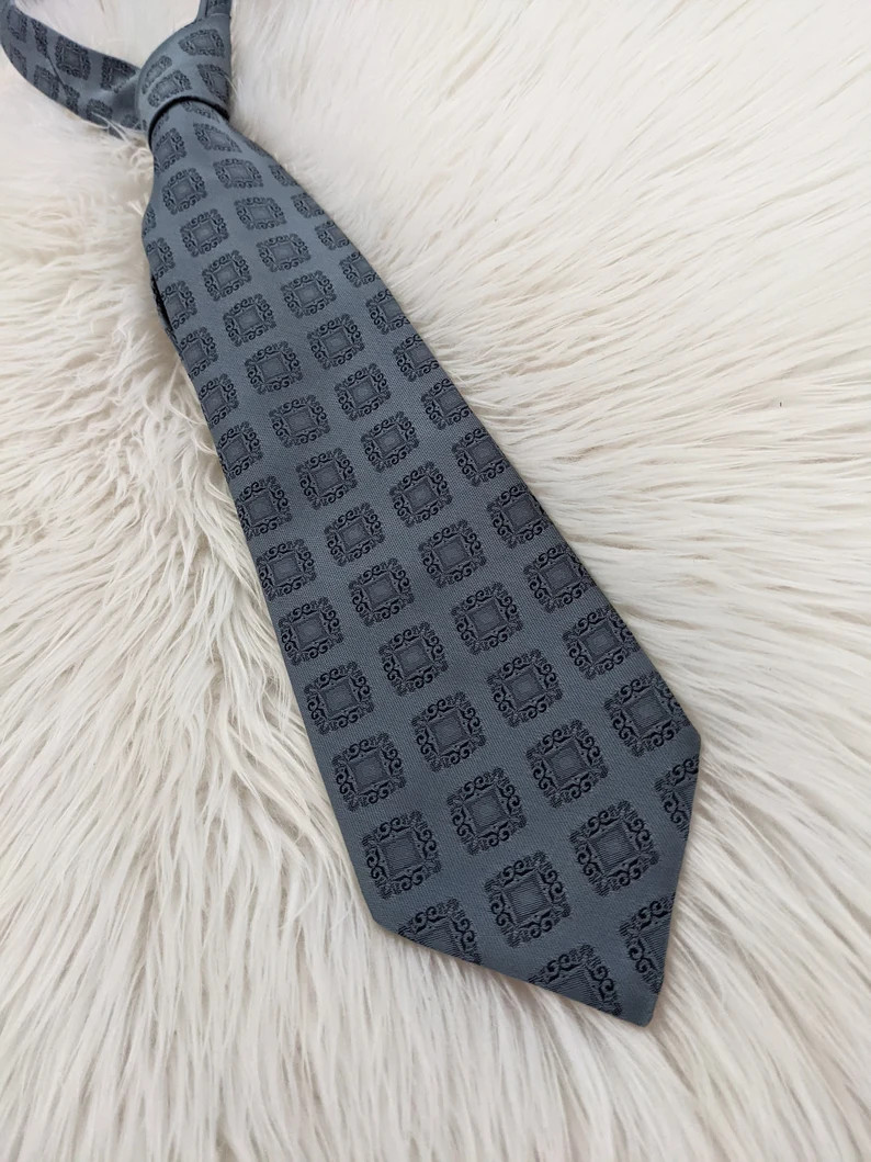 Blue Geometric Design Tie, 1980's Burton Tie, Vintage Men's Tie - Etsy UK | Etsy (US)
