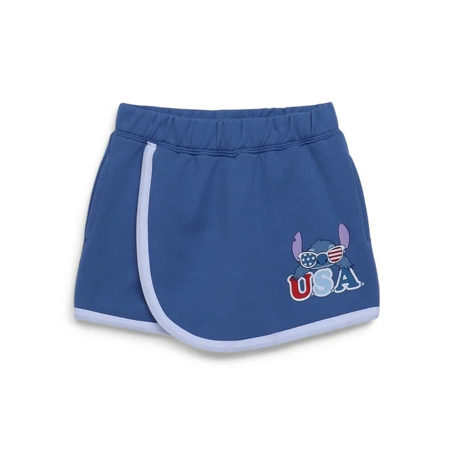 Disney Stitch Girls Americana Graphic Fleece Skort, Sizes 4-16 | Walmart (US)