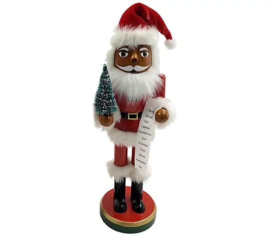 14" Santa with Tree & List Nutcracker by Santa's Workshop - QVC.com | QVC