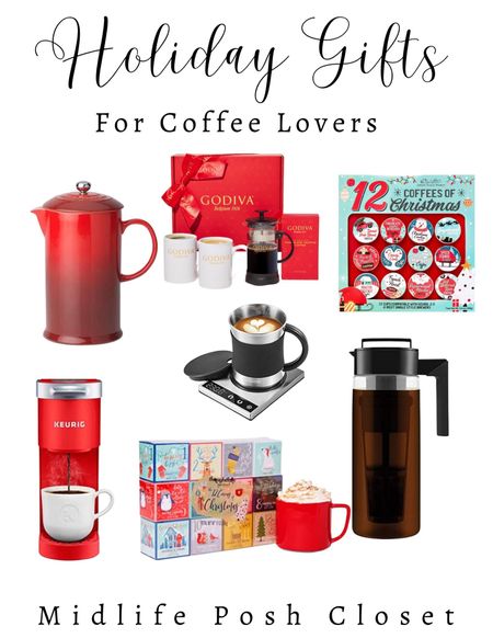 Gift Guide: Coffee Gifts / Gifts for Coffee Lovers
- French Press
- Cold Brew
- Godiva Coffee Gift Set
- Coffee Mug Warmer
- Keurig
- Rae Dunn Coffee Mug
- 12 Days of Christmas Coffee Gift Set

#LTKGiftGuide #LTKhome #LTKHoliday