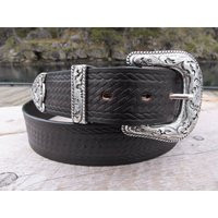 Western Belt With Silver Buckle, Cowboy Leather Belt, Brown Fancy Buckle Men's | Etsy (US)