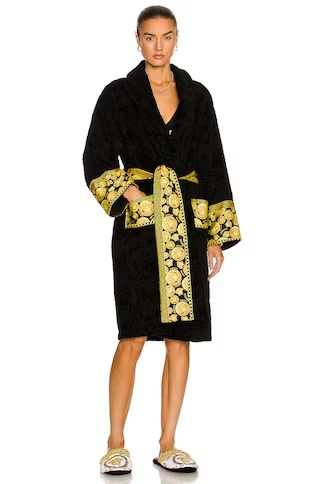 VERSACE Medusa Amplified Bathrobe in Nero & Oro | FWRD | FWRD 