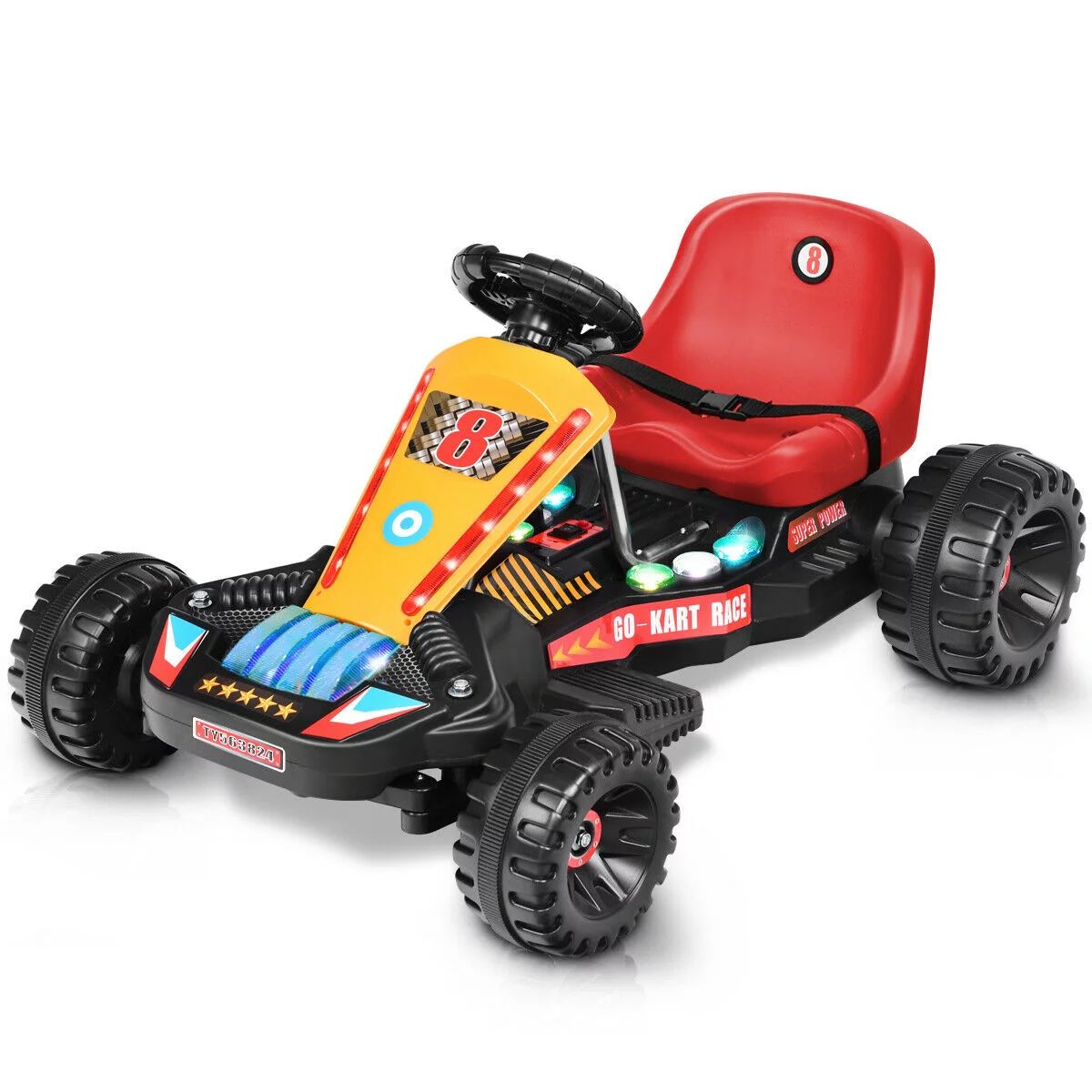 Gymax Go Kart Kids Ride On Car Electric Powered 4 Wheel Racer Buggy Toy - Walmart.com | Walmart (US)