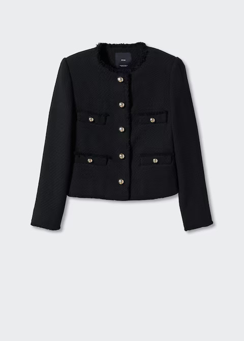 Pocket tweed jacket -  Women | Mango United Kingdom | MANGO (UK)