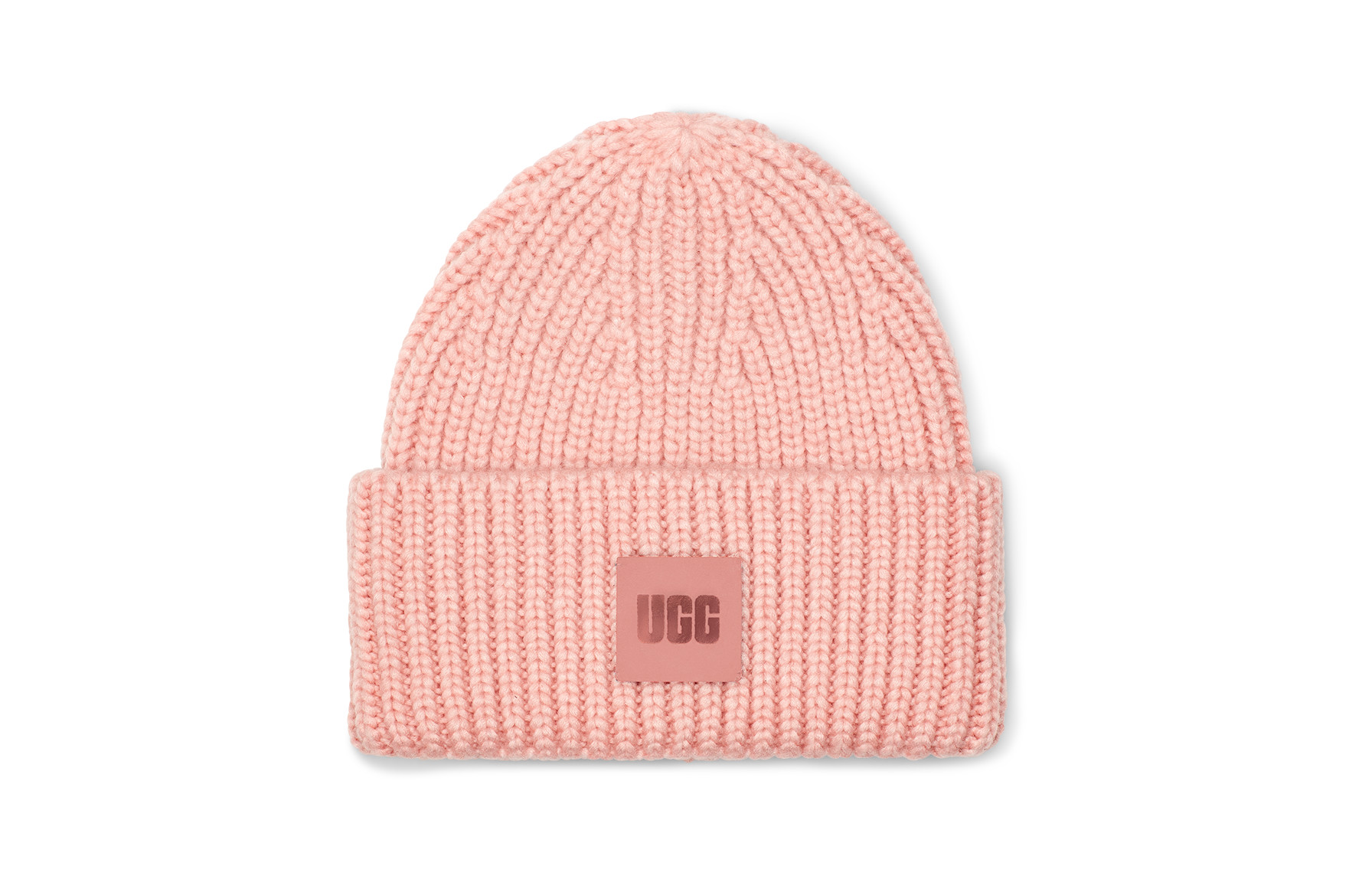 UGG Women's Chunky Rib Beanie Wool Blend Hats in Pink Cloud | UGG (US)