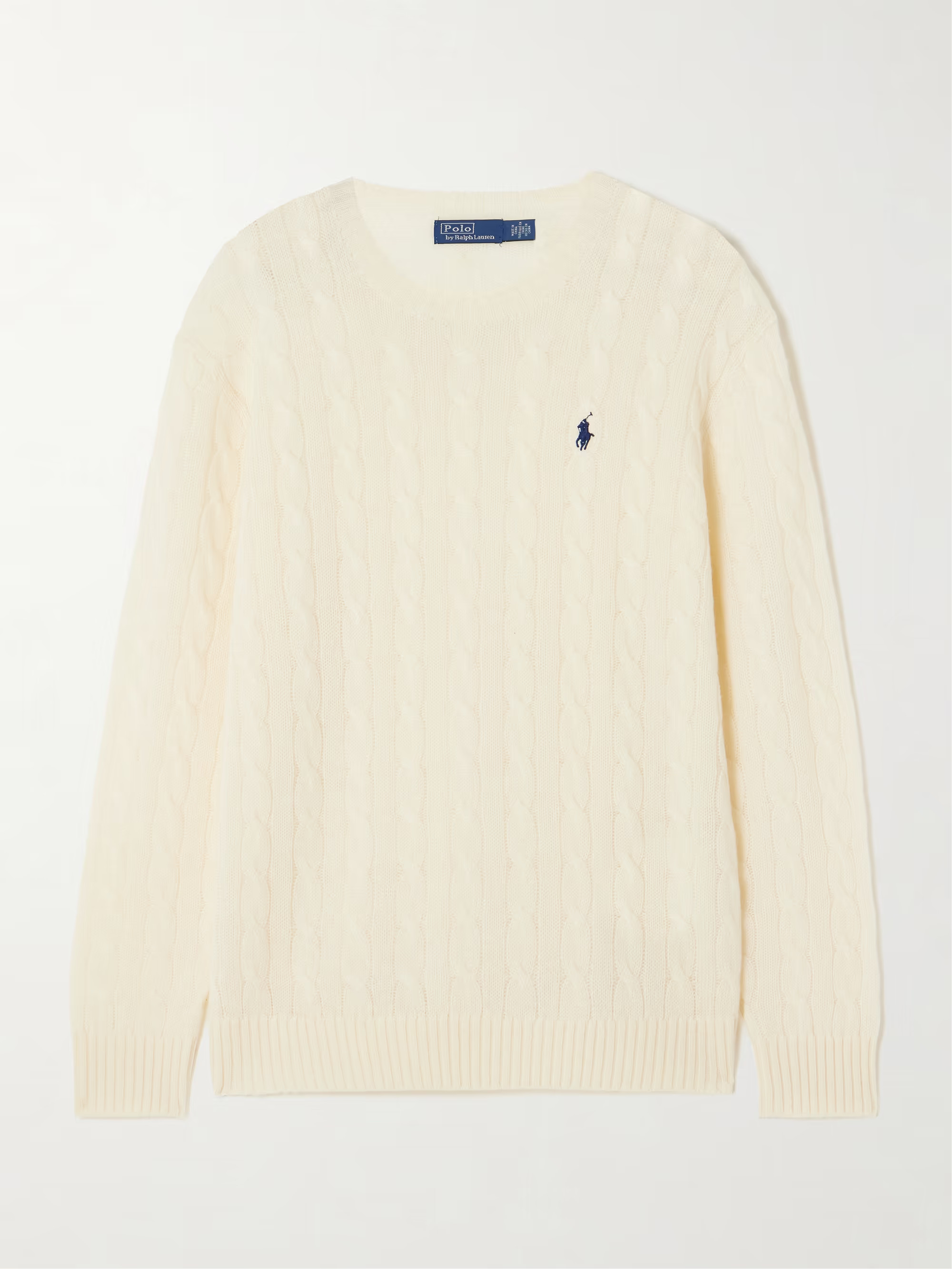 Embroidered cable-knit wool and cashmere-blend sweater | NET-A-PORTER (UK & EU)