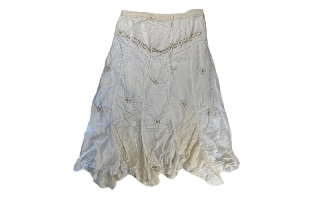 Vintage Y2K White Cotton Maxi Skirt 33 Waist - Etsy Canada | Etsy (US)