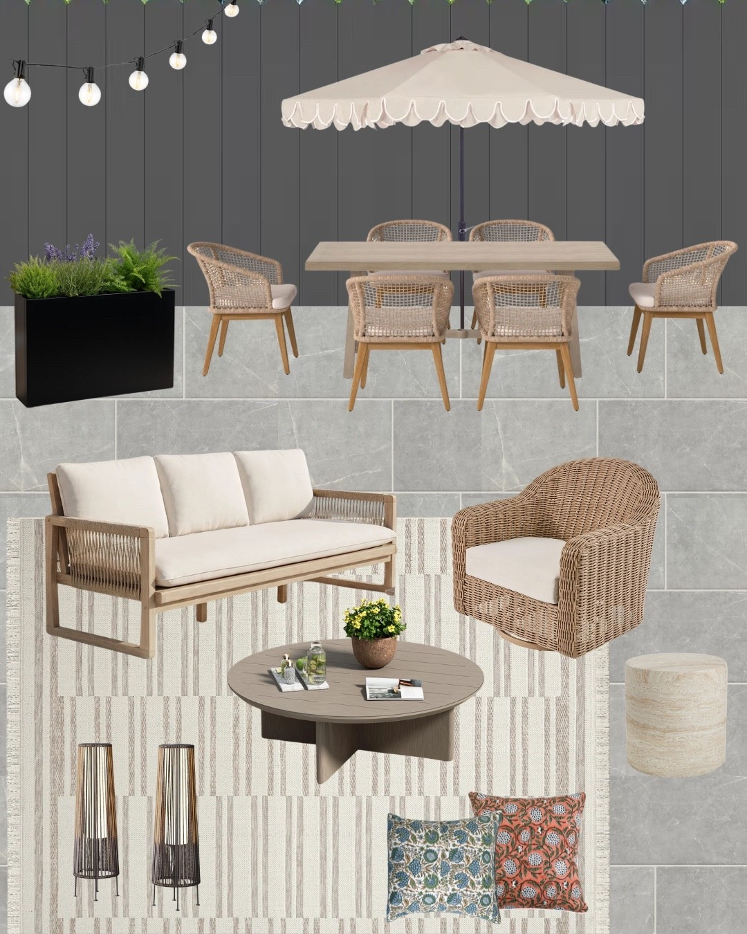Budget friendly patio inspiration. The combination of this outdoor table, outdoor sofa and outdoor rug are so cozy and perfect for backyard entertaining all summer on your deck!

#LTKSeasonal #LTKSaleAlert #LTKHome
