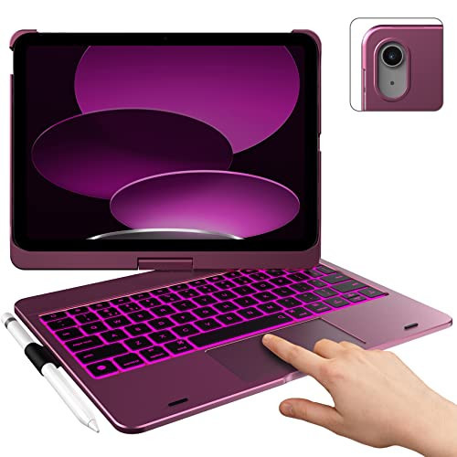 typecase Touch iPad 10th Generation Case with Keyboard (10.9", 2022), Multi-Touch Trackpad, 10 Color Backlight, 360° Rotatable, Thin & Light for Apple iPad 10th Gen 10.9 (Raspberry) | Amazon (US)