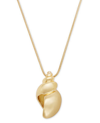 On 34th Gold-Tone Shell Pendant Necklace, 32 | Macy's