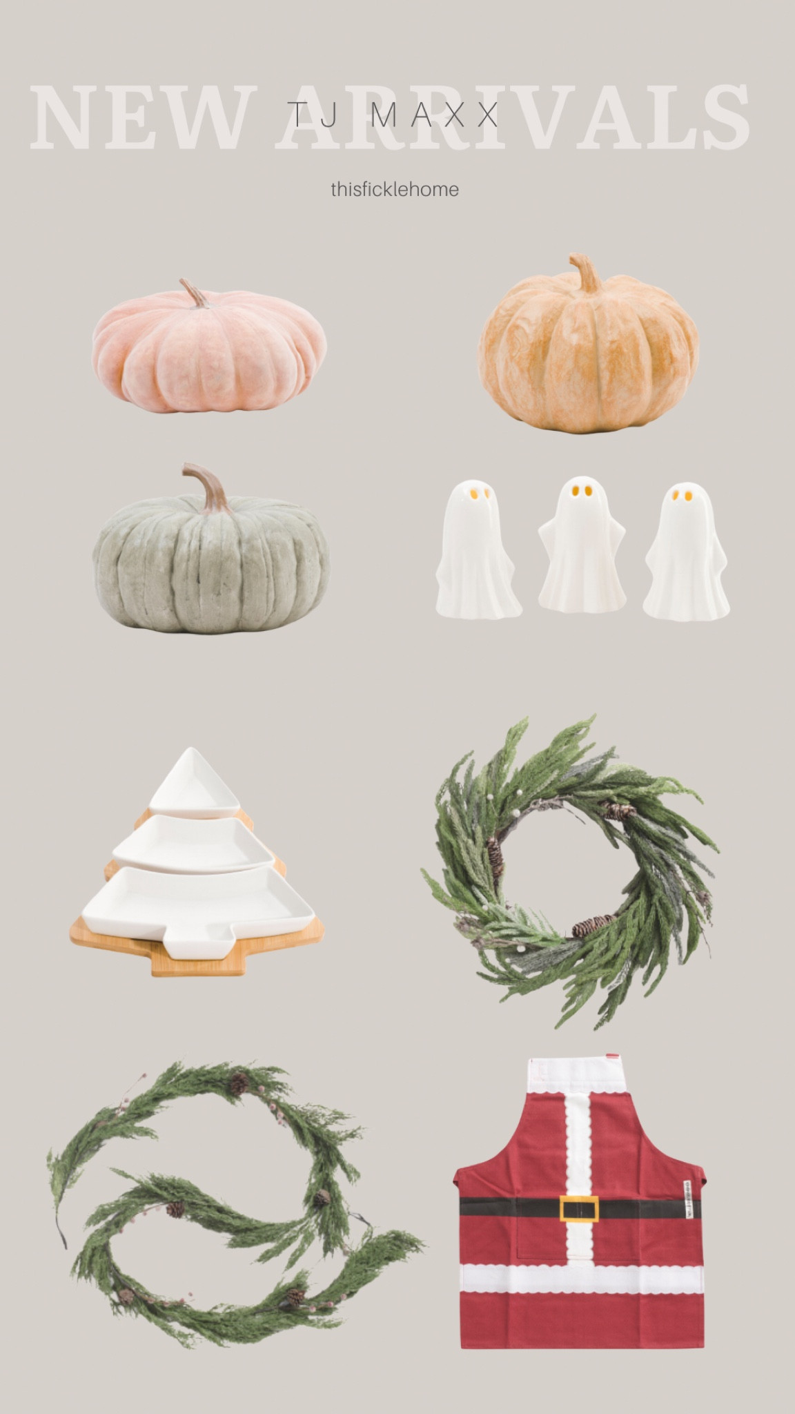Ready for the holidays with affordable home decor faves from TJ Maxx!

Decorative pumpkins. Heirloom pumpkins. Ceramic ghosts. Holiday wreath. Holiday pine garland. Christmas tree serving tray. Kids Santa apron.

#LTKSaleAlert #LTKHome #LTKSeasonal
