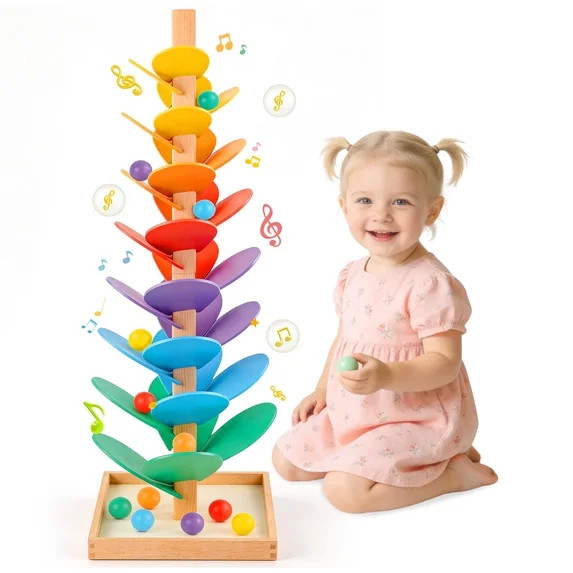 Aijohnny Wooden Marble Run Music Tree, Ball Drop Montessori Toy, Birthday Gifts for Kids 1-3 3-5 ... | Walmart (US)