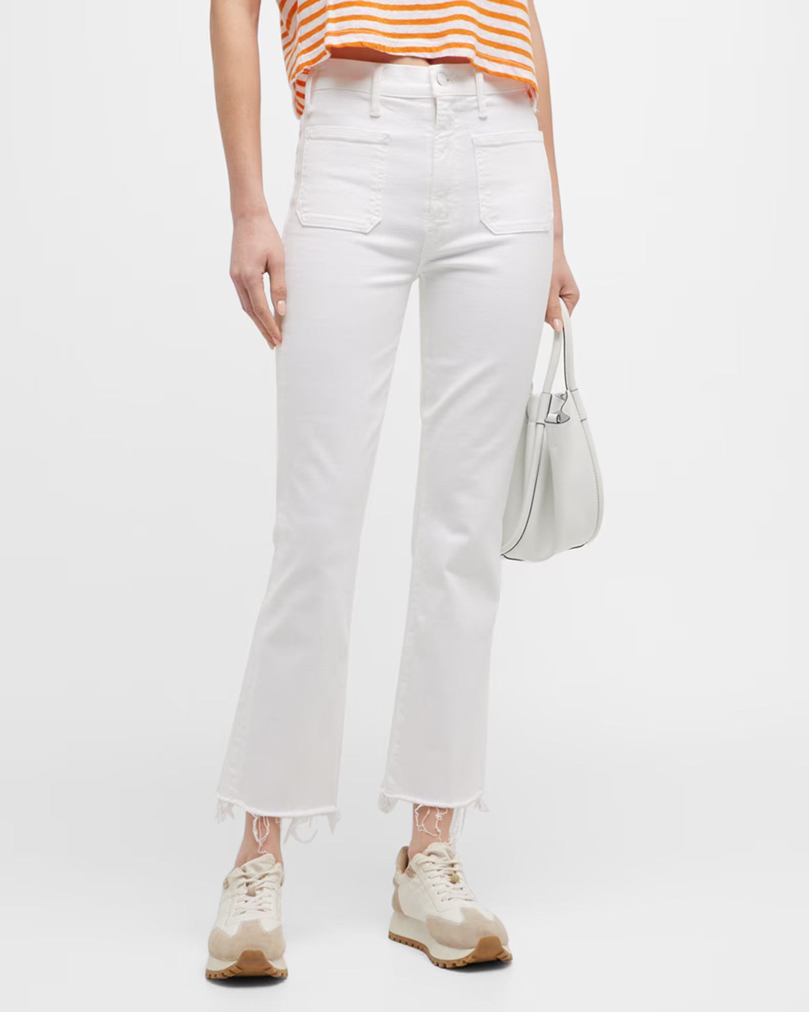 The Hustler Patch Pocket Ankle Fray Jeans | Neiman Marcus