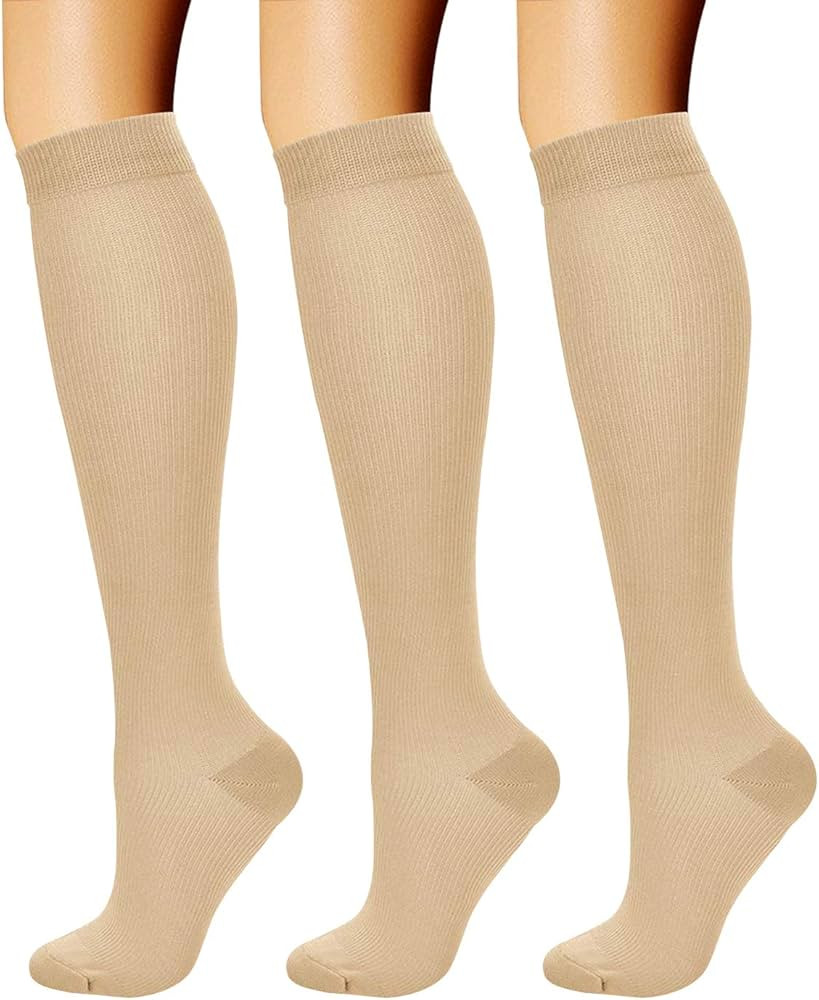 CHARMKING Compression Socks for Women & Men Circulation (3 Pairs) 15-20 mmHg is Best Support for ... | Amazon (US)