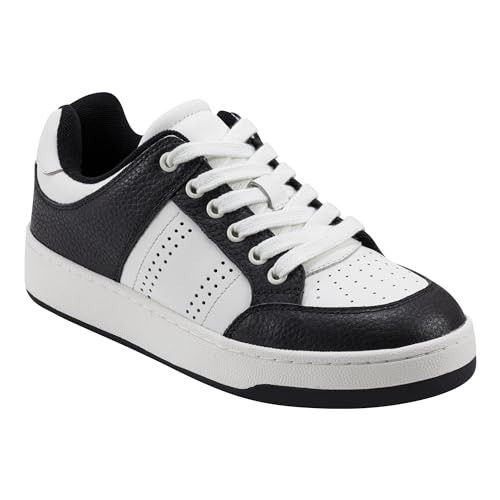 Marc Fisher LTD Women's FLYNNT Sneaker, Black/White Leather 155, 10 | Amazon (US)