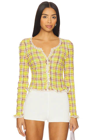 Free People x REVOLVE Elliot Smocked Top in Avocado Combo from Revolve.com | Revolve Clothing (Global)