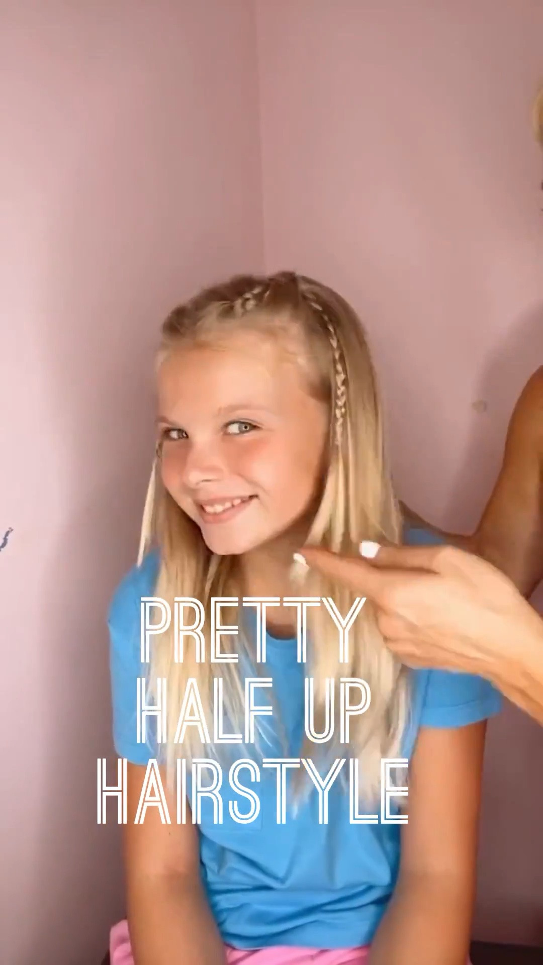 PRETTY HALF UP HAIRSTYLE 🩷 This is a quick and easy hairstyle! I just love this one! Excited to share my favorite hair products with you! Love for you to follow us for our daily hairstyles! ￼