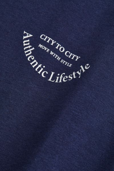 Short Sweatshirt - Dark blue/Authentic Lifestyle - Ladies | H&M US | H&M (US + CA)