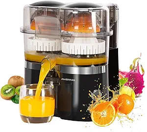 Dual-Head Electric Citrus Juicer, Lemon Squeezer with Power Cord and Cleaning Brush, 1-Button Aut... | Amazon (US)