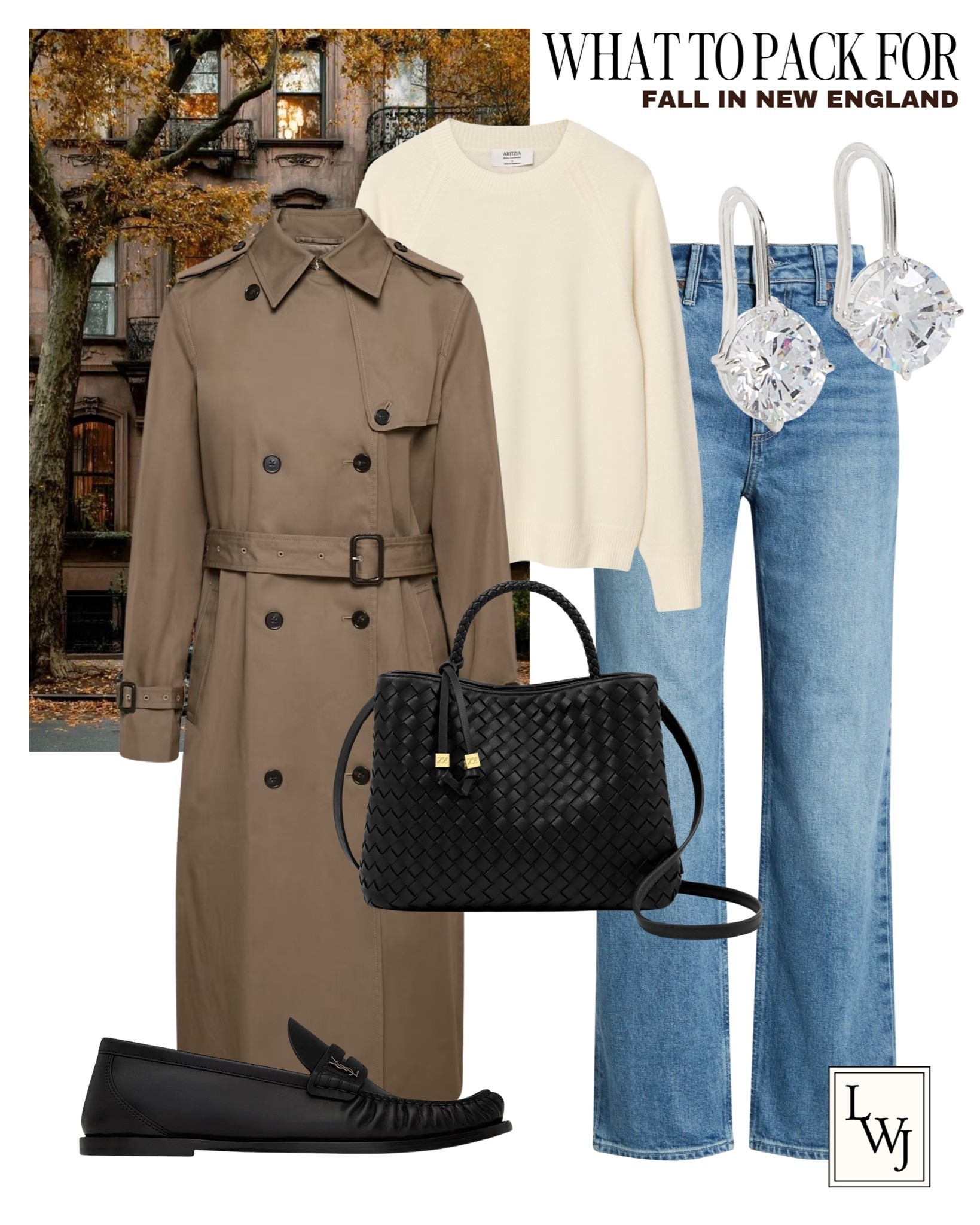 Fall New England outfit inspo 

Fall style / elevated style / autumn outfit / style over 30 / trench coat / cashmere sweater / Paige Stevie ankle jeans / YSL loafers / Katie Loxton purse / aritzia

#LTKootd #LTKSeasonal #LTKTravel