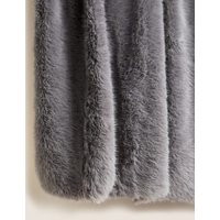 M&S Faux Fur Long Pile Throw - Light Grey, Light Grey | Marks & Spencer (UK)