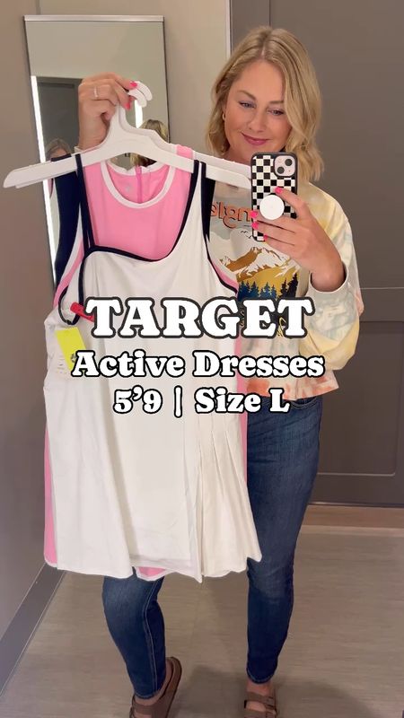 Adorable new active dresses from Target. All fit true. Wearing L in all.
I’m 5’9” for length reference. 

#LTKFitness #LTKStyleTip #LTKFindsUnder50