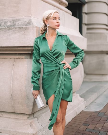 And that's a wrap! A feisty little wrap dress that's available in an array of colors, that is! This is a wonderful holiday dress, work outfit, or would be great as a wedding guest as well.
•
•
•
#Dress #Dresses #skirt, #Wrap #Holiday #Christmas #Workwear #LTKUnder50 #LTKUnder100 

#LTKworkwear #LTKSeasonal #LTKparties #LTKwedding