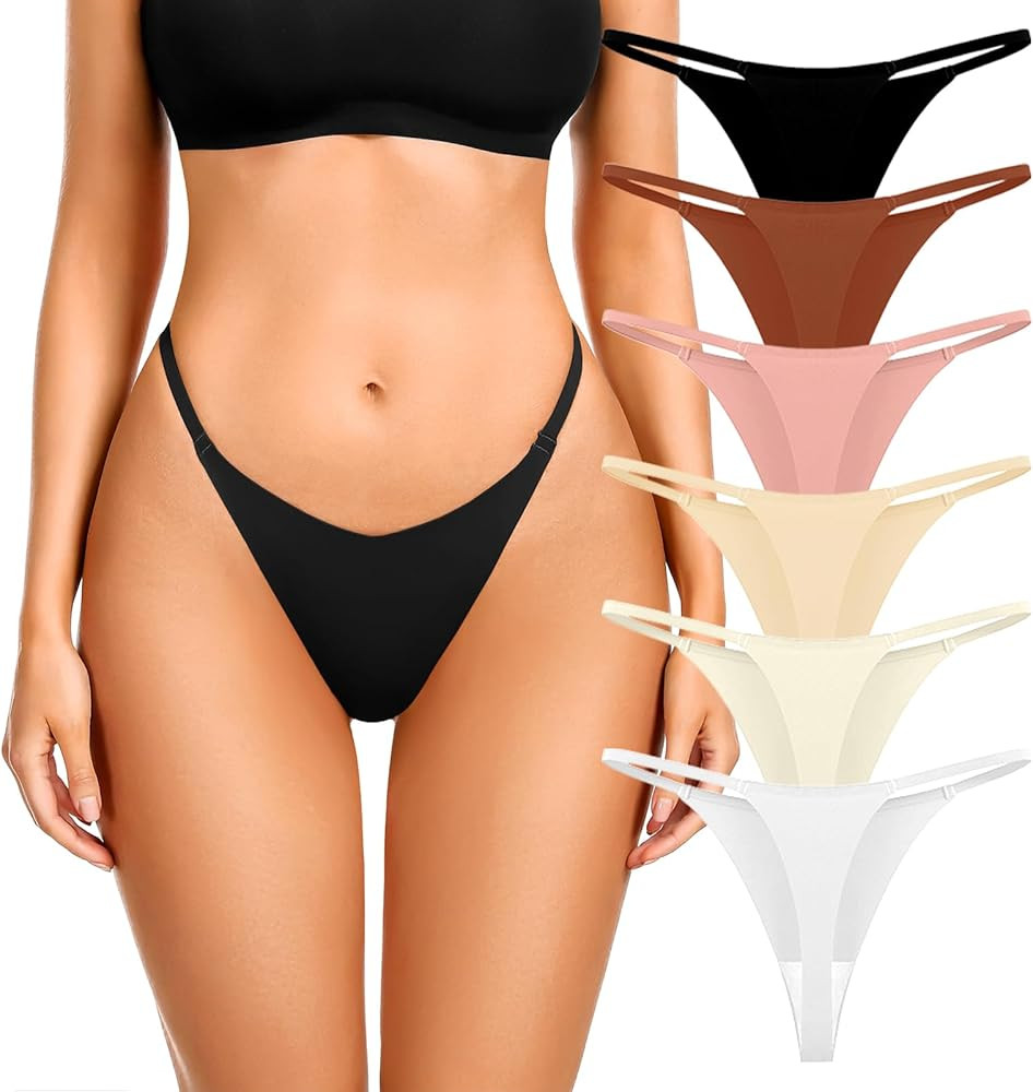Leafigure G-String Thongs for Women, T Back Seamless Underwear Panties for Ladies | Amazon (US)
