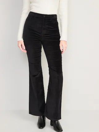 Higher High-Waisted Velvet Flare Pants for Women | Old Navy (US)