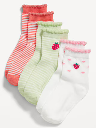 Ruffle-Cuff Crew Socks 3-Pack for Toddler & Baby | Old Navy (US)