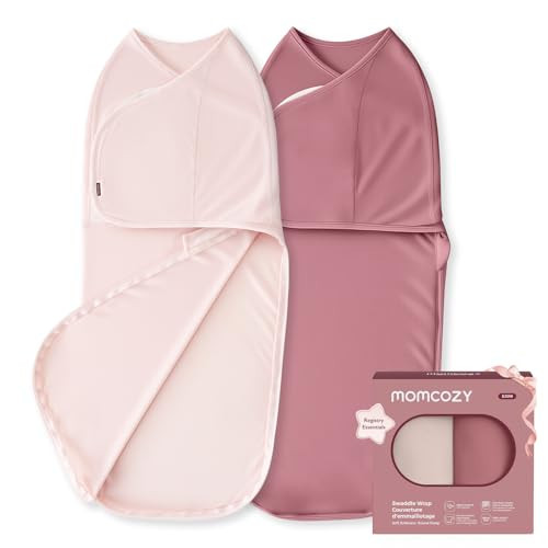 Momcozy Swaddles for Newborns, Quiet Fastener Swaddle Suitable for Infant 0-3 Months, New-Parent-Friendly Sleep Sack, Reduce Startle Reflex, Newborn Boys Girls Registry Essentials, 2-Pack, Bloom | Amazon (US)