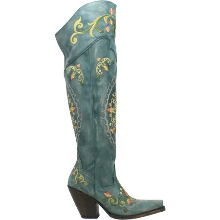 Dan Post Boots Womens Flower Child Snip Toe Cowboy Tall Dress Boots | Walmart (US)