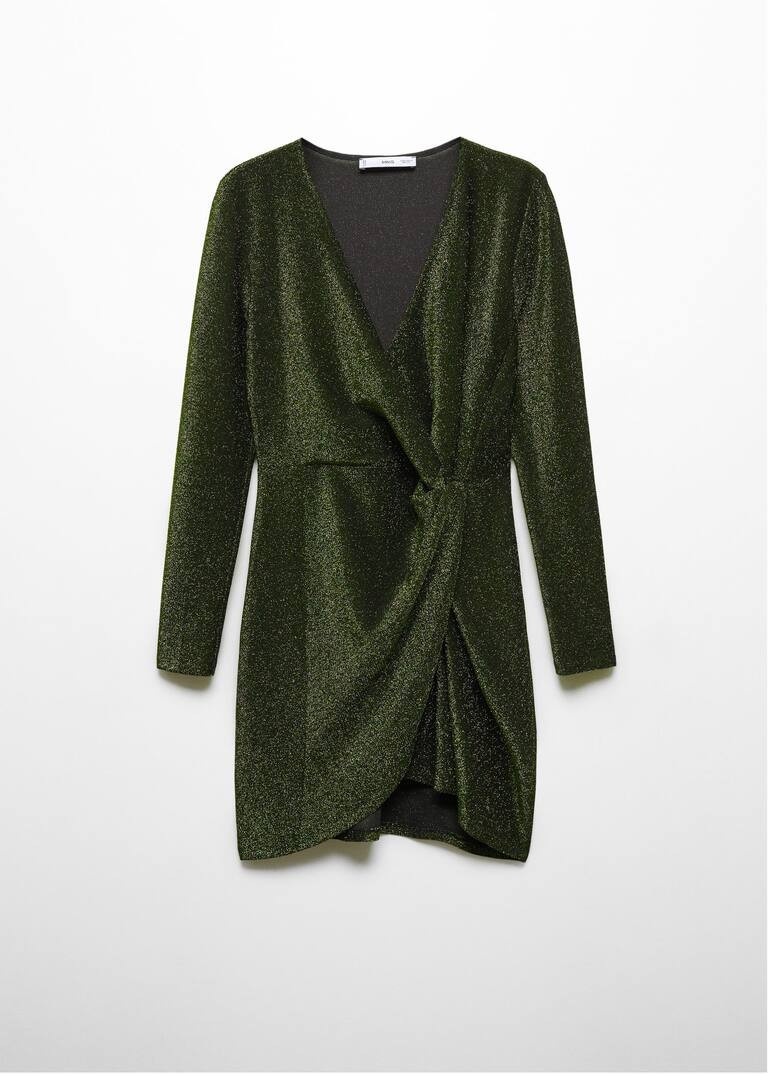 Knotted lurex dress -  Women | Mango United Kingdom | MANGO (UK)