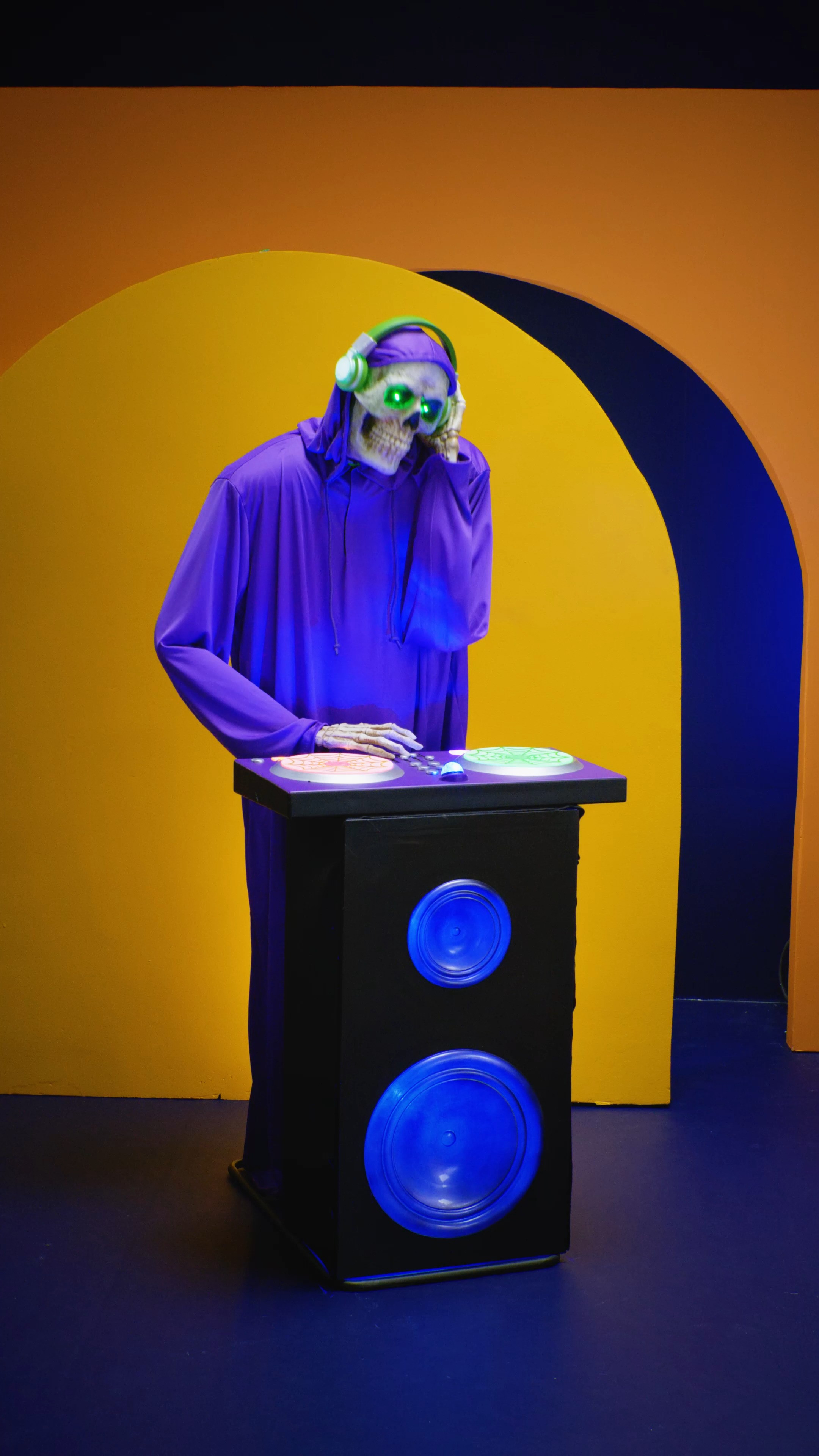 Halloween DJ Skeleton great for halloween parties and home decor. Lowes has this now get it before it's too late. 

#spookyhalloween #homedecor #halloween 

 #LTKSeasonal #LTKHome