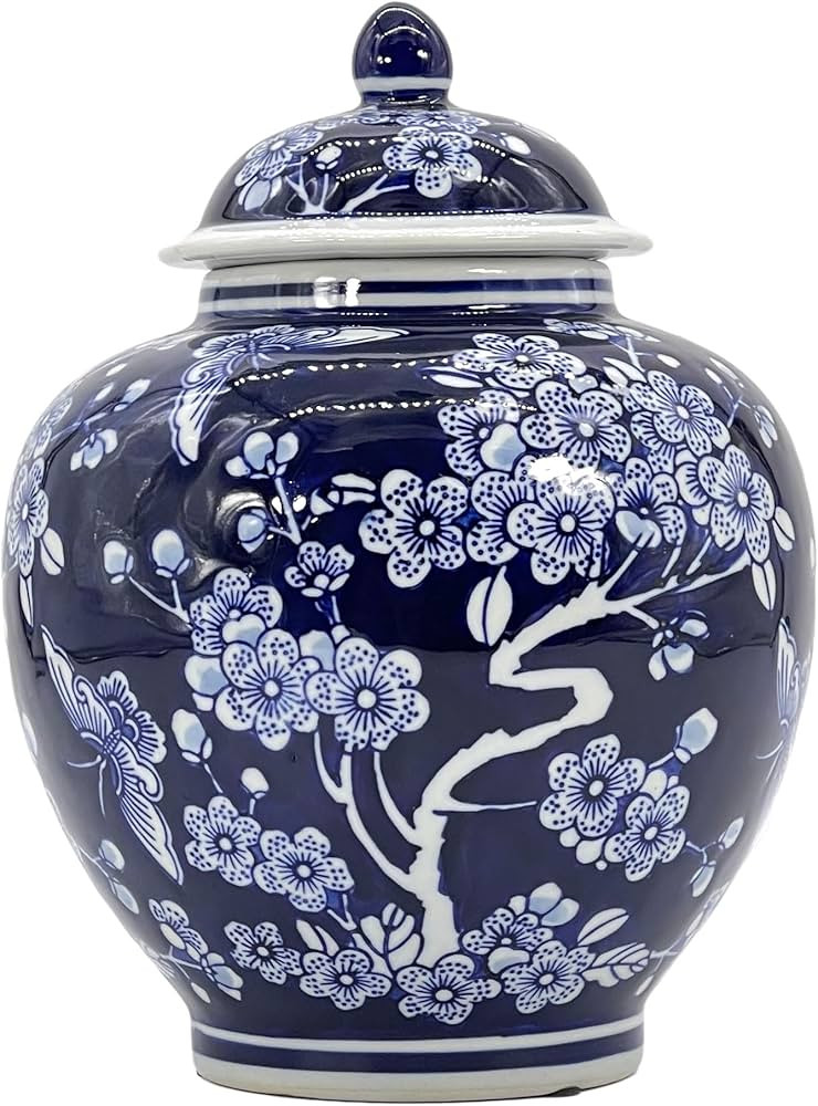 Galt International Dark Blue Floral Chinoiserie Ginger Jar 10" with Lid - Ginger Jar, Tea Storage... | Amazon (US)