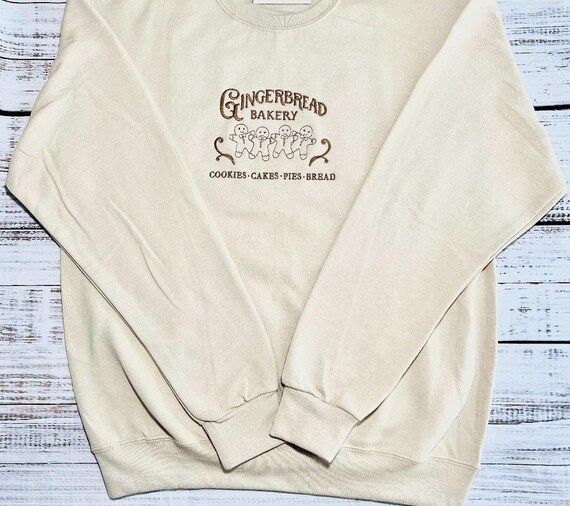 Gingerbread Bakery Embroidered Sweatshirt | Etsy (US)
