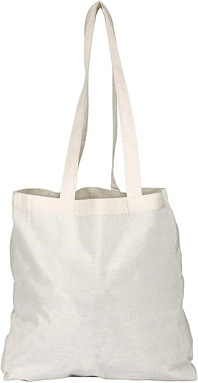 Pack of 1/3/5/10/25/50/100 Plain Natural Cotton Shopping Tote Bags Eco Friendly Shoppers | Amazon (UK)