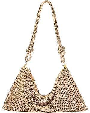 Rhinestone Hobo Bag for Women Chic Evening Handbag Shiny Diamond Purse for Travel Vacation 2023 | Amazon (US)