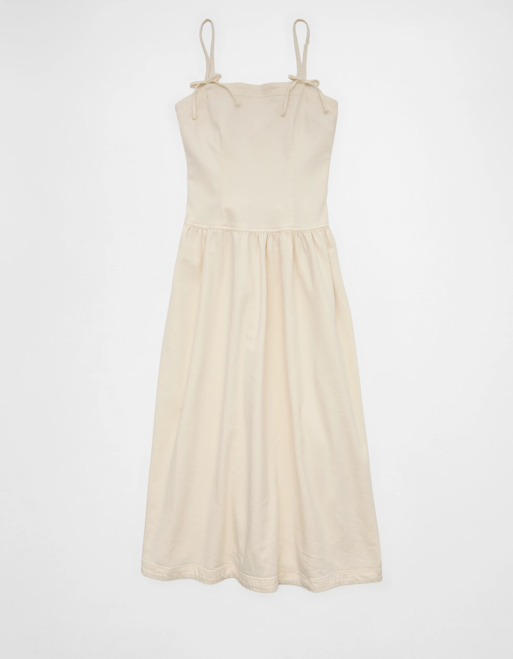 AE Denim Bow Strap Midi Dress | American Eagle Outfitters (US & CA)