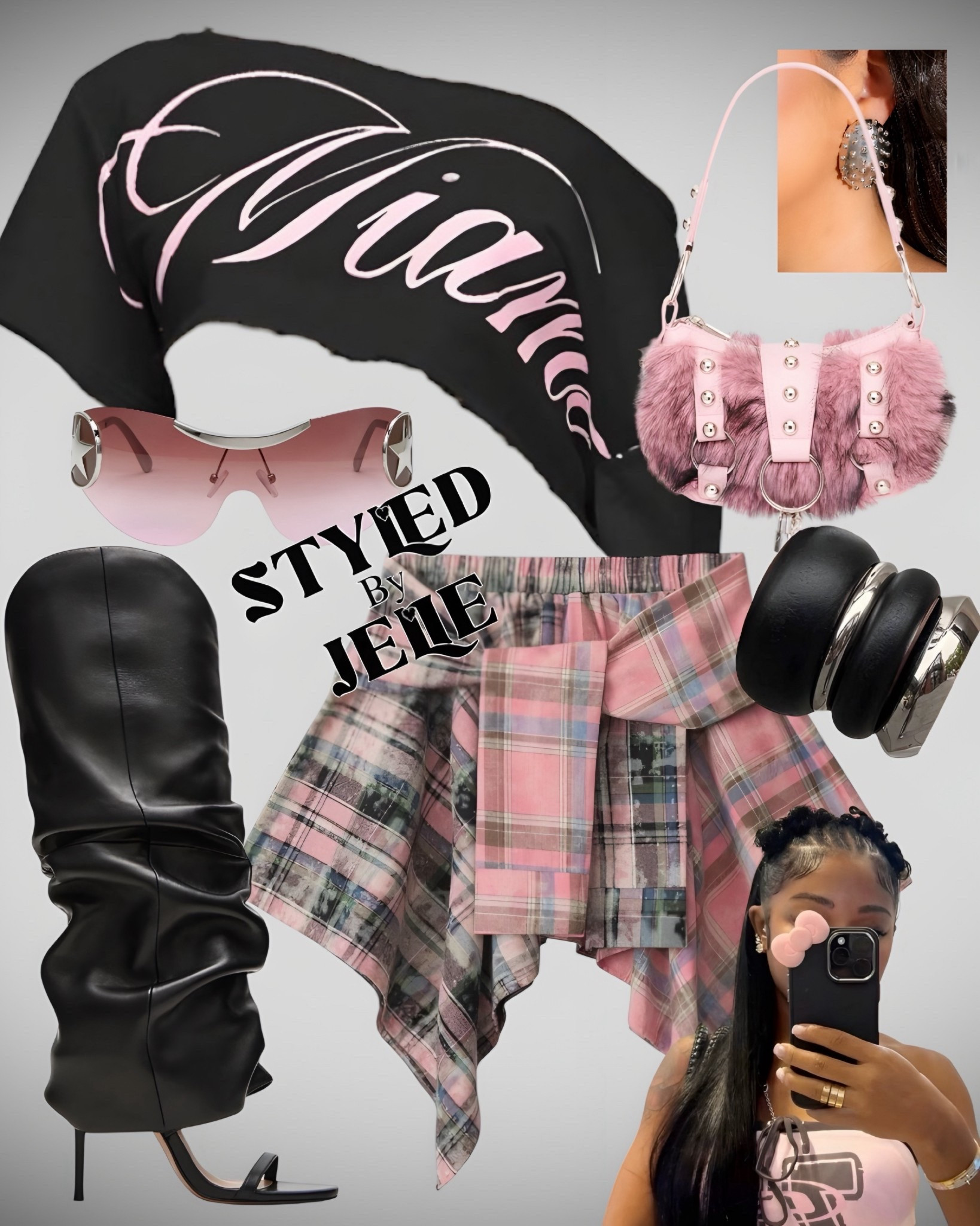 Bag from finesse “Charalyn Pink Fur Shoulder Bag"